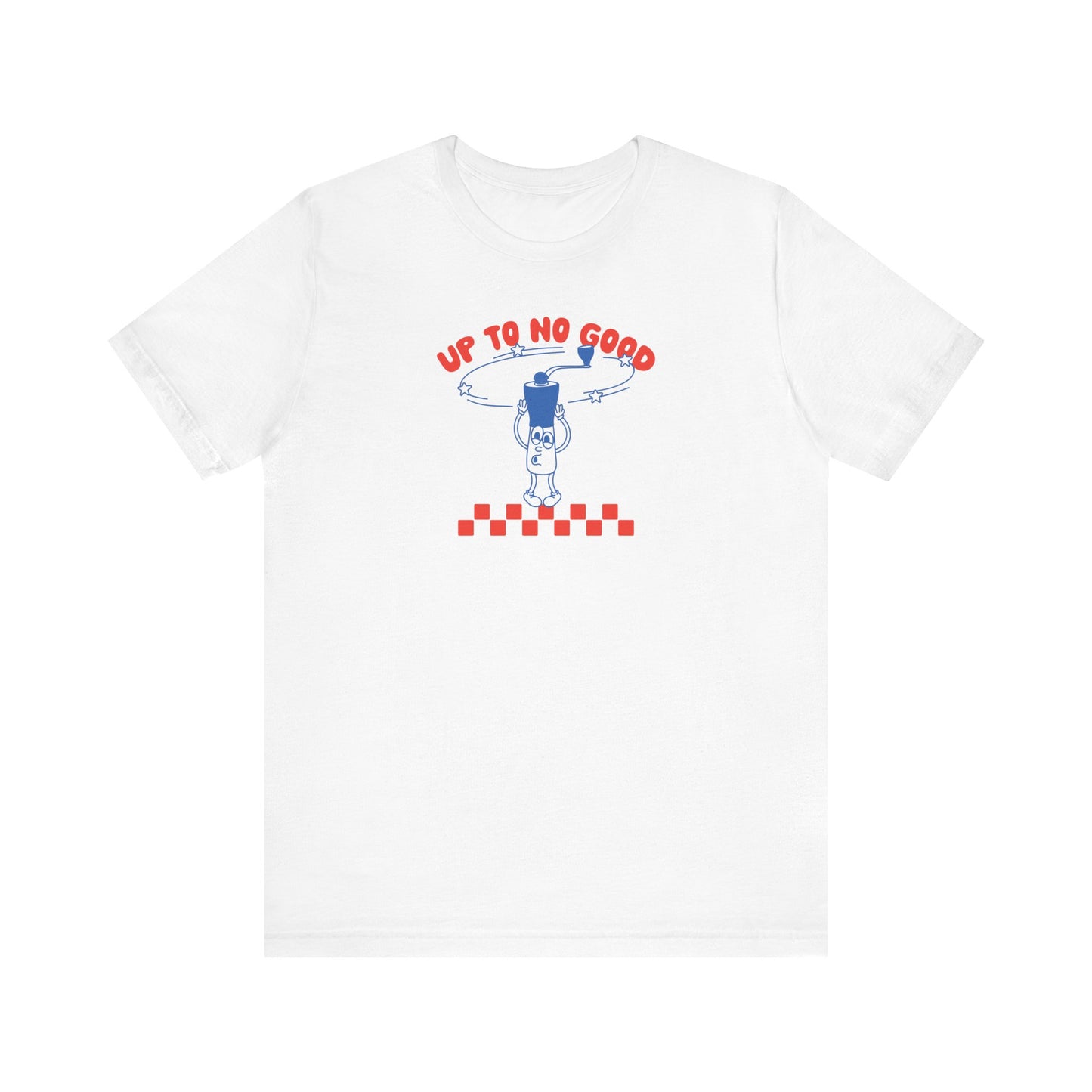 Grinder Goes Round and Round Adult T-Shirt (White)