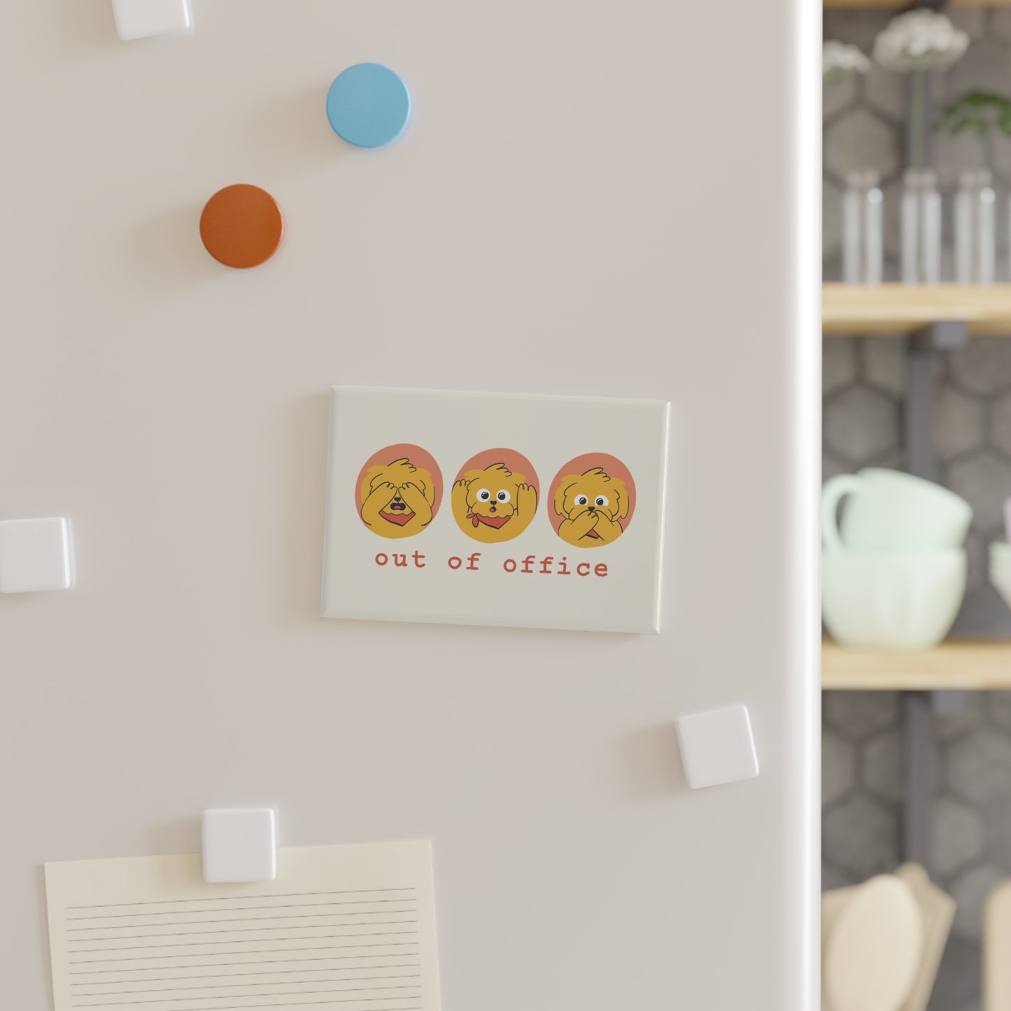 Out of Office Rectangle Button Magnet